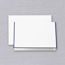 Load image into Gallery viewer, Crane Regent Blue Bordered Pearl White Note
