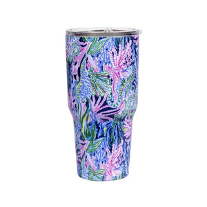 lilly pulitzer stainless steel insulated tumbler, bringing mermaid back (30 oz)
