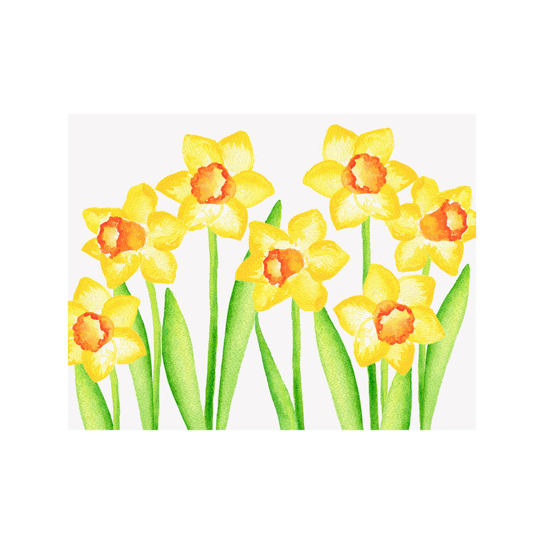 Daffodil Floral Folded Note Card