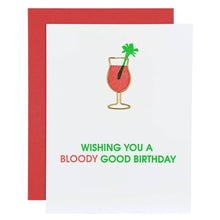 Load image into Gallery viewer, Bloody Good Bloody Mary Birthday Paper Clip Greeting Card
