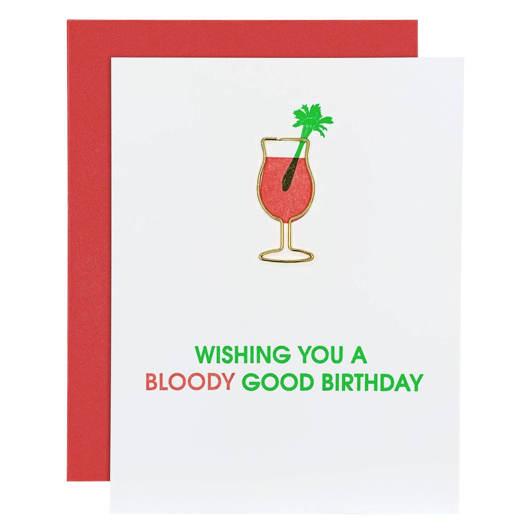 Bloody Good Bloody Mary Birthday Paper Clip Greeting Card
