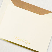 Load image into Gallery viewer, Crane Engraved Gold Script Thank You Note
