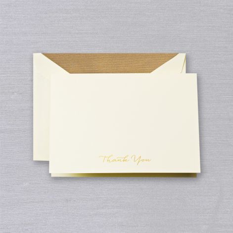 Crane Engraved Gold Script Thank You Note