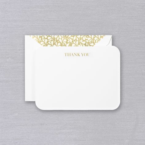 Crane Engraved Rounded Corner Thank You Card