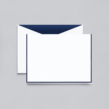 Load image into Gallery viewer, Crane Navy Bordered Pearl White Note
