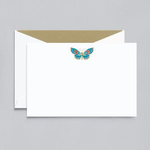 Crane Engraved Butterfly Correspondence Card