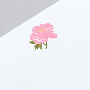 Crane Engraved Peony Correspondence Card