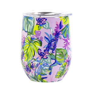Lilly Pulitzer Stainless Steel Wine Tumbler with Lid, Mermaid in the Shade