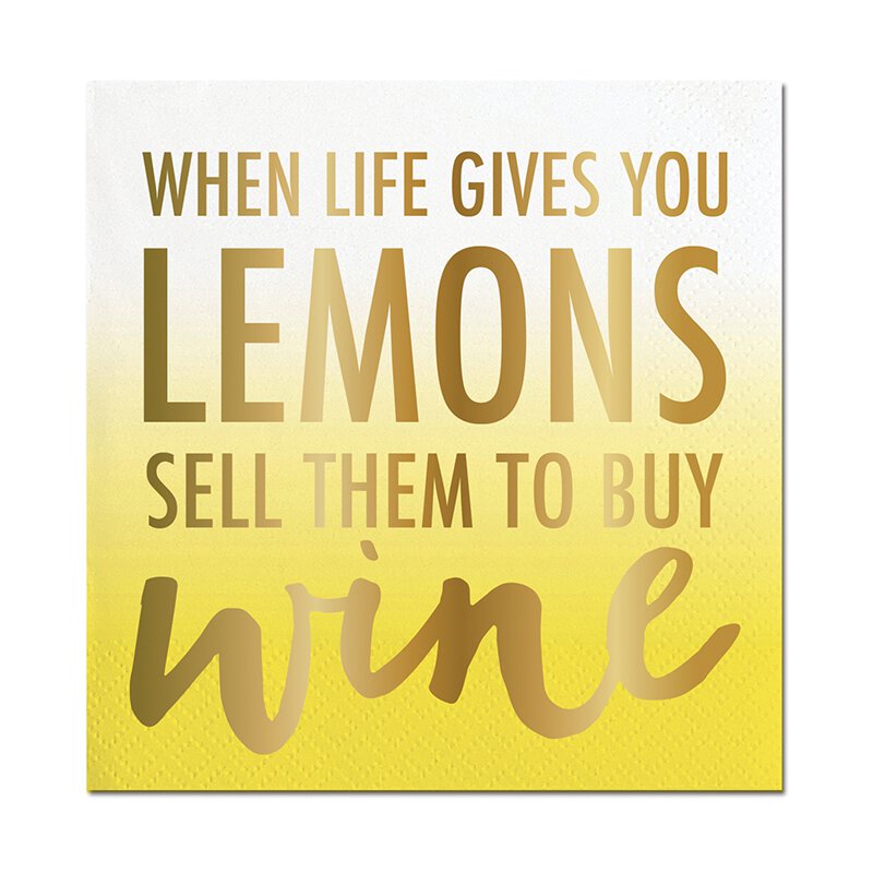 Lemons Buy Wine Cocktail Napkin