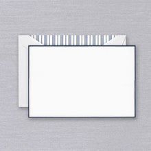 Load image into Gallery viewer, Crane Navy Bordered Pearl White Card

