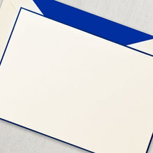 Load image into Gallery viewer, Crane Regent Blue Bordered Ecru Card
