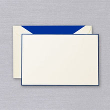 Load image into Gallery viewer, Crane Regent Blue Bordered Ecru Card
