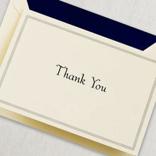 Load image into Gallery viewer, Crane Regent Blue Triple Hairline Thank You Note
