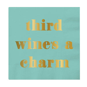 Third Wines a Charm Cocktail Napkin