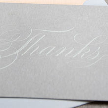 Load image into Gallery viewer, Vera Wang Taupe Engraved Script Thank You Note
